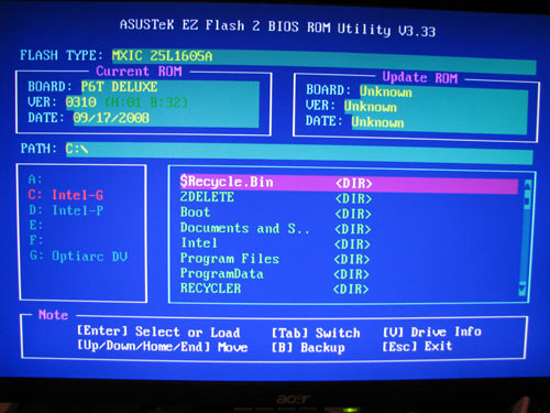  ASUS P6T Deluxe EZ Flash 2 