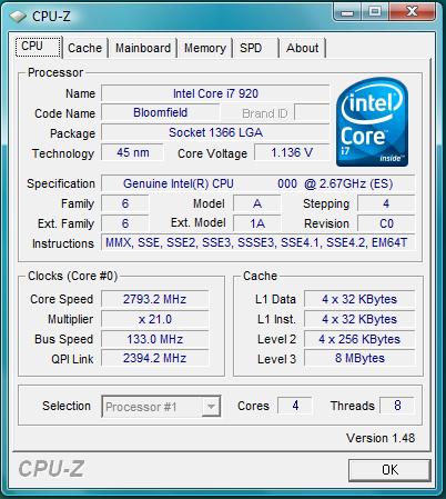 ASUS Rampage II Extreme штатная частота