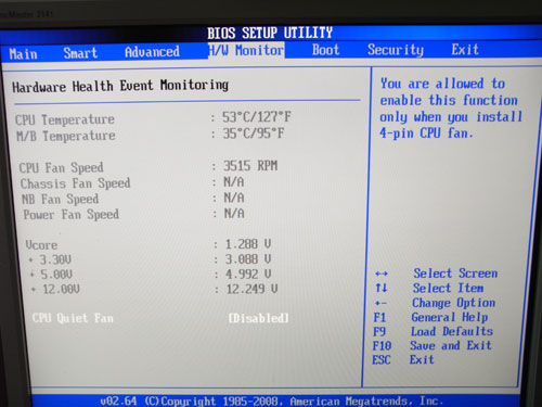 ASRock A780GXH/128M системный мониторинг