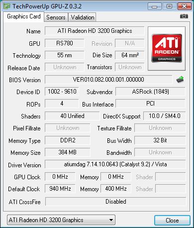 ASRock A780GMH/128M разгон GPU