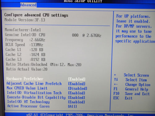 Manli X58SLI-A-E настройки CPU