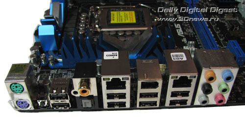  ASUS P7P55D Deluxe задняя панель 