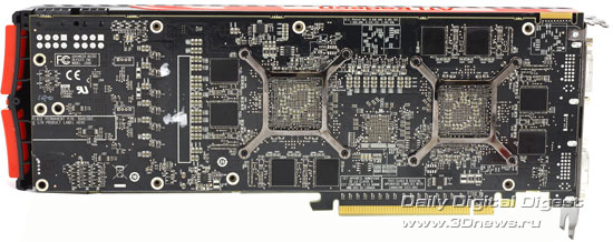  Sapphire Radeon HD 5970 обратная сторона платы 