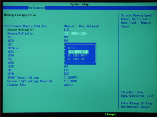 Intel DP55KG частота памяти