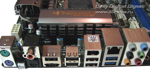  ASRock P55 Deluxe3 задняя панель 