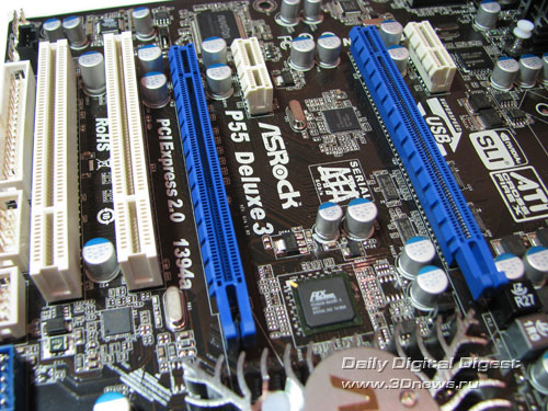  ASRock P55 Deluxe3 слоты 