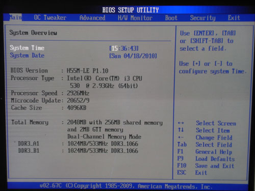 ASRock H55M-LE BIOS