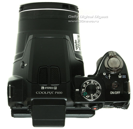  Nikon Coolpix P100. Вид сверху 