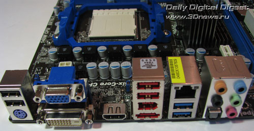  ASRock 890GM Pro3 задняя панель 