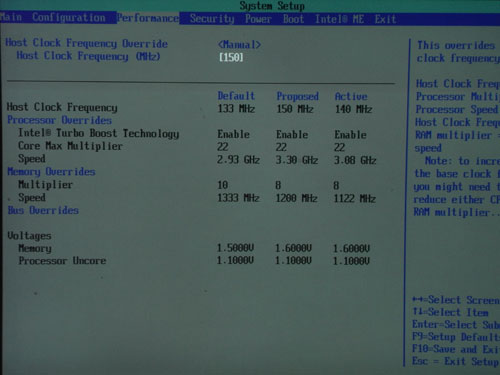 Intel DH57JG настройки разгона 1