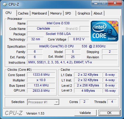 Intel DH57JG штатная частота