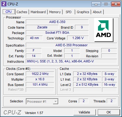 ASRock E350M1 штатная частота