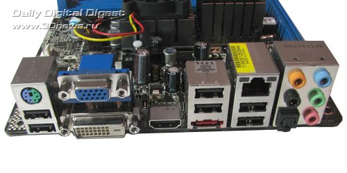  ASRock E350M1 задняя панель 