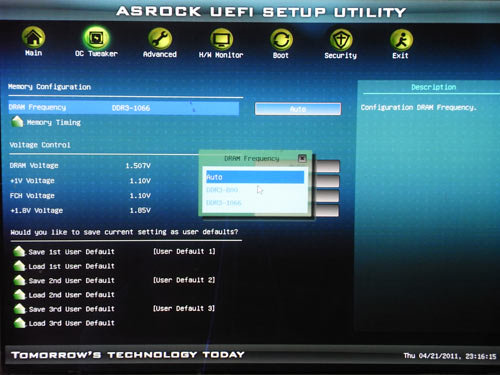 ASRock E350M1 настройки памяти 2