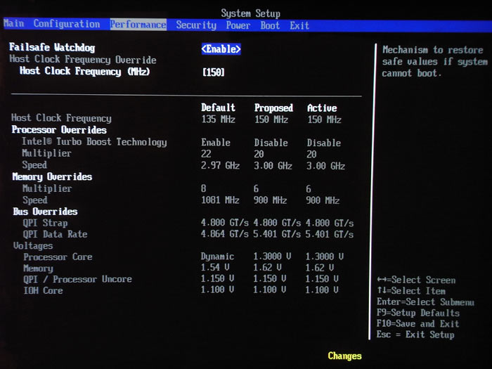 Intel DX58SO настройки разгона 1