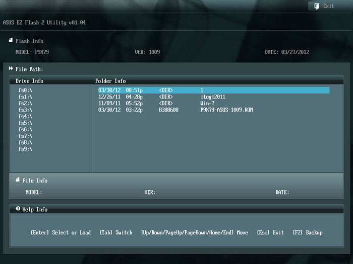 ASUS P9X79 EZ Flash 2