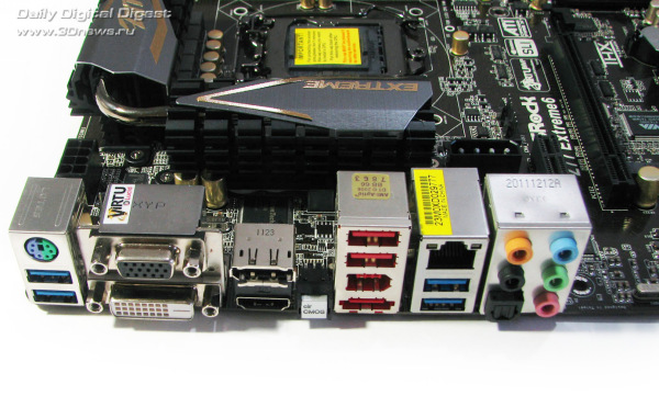  ASRock Z77 Extreme6 задняя панель 