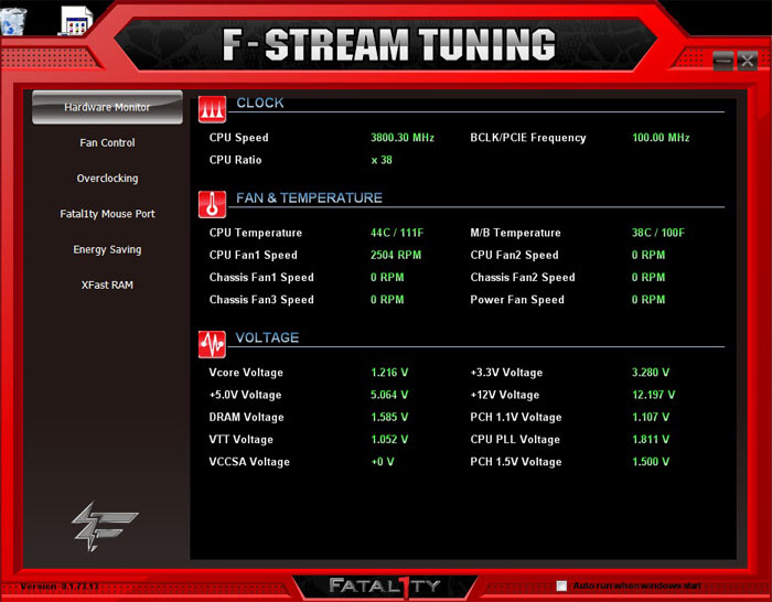 ASRock Fatal1ty X79 Professional системный мониторинг 3