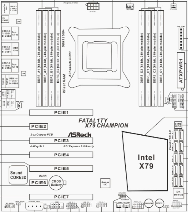  ASRock Fatal1ty X79 Champion схема 