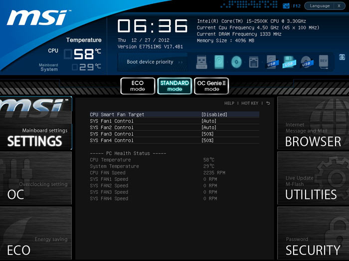 MSI Z77 MPower системный мониторинг 1
