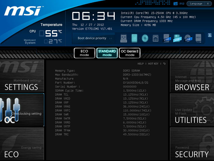 MSI Z77 MPower Memory-Z