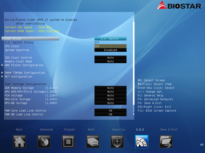 Biostar Hi-Fi A85X настройки разгона 1