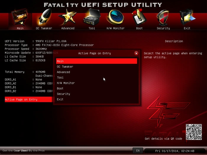 ASRock Fatal1ty 990FX Killer BIOS