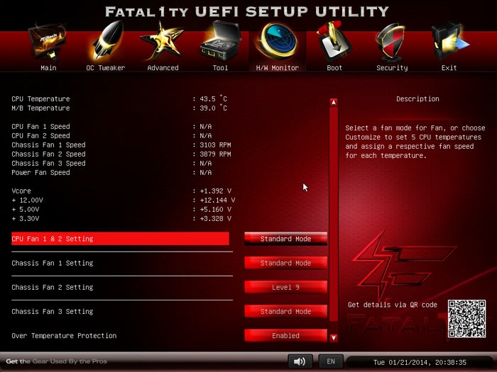 ASRock FM2A88X+ Killer системный мониторинг 1