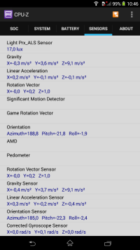 Sony Xperia T2 Ultra Dual: sensors information 