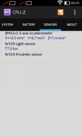  Nokia X: system information, sensors 