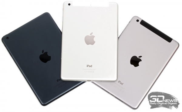  Apple iPad mini &ndash; задние панели трех поколений (mini 3 справа) 