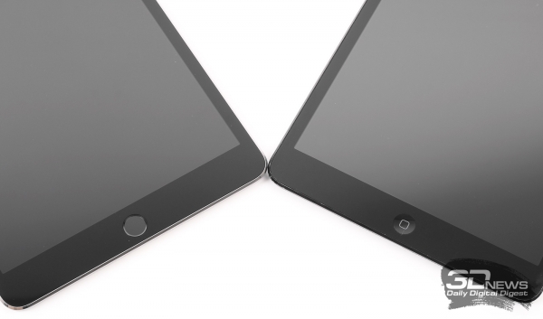  Кнопка Home у iPad mini 3 (слева) и первого iPad mini (справа) 