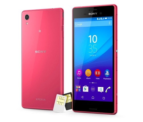  Sony Xperia M4 Aqua Dual существует в белом, черном и розовом цветах 