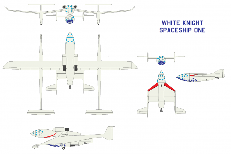  Проект Tier One включал два компонента &ndash; самолёт-носитель WhiteKnightOne и ракетоплан SpaceShipOne 