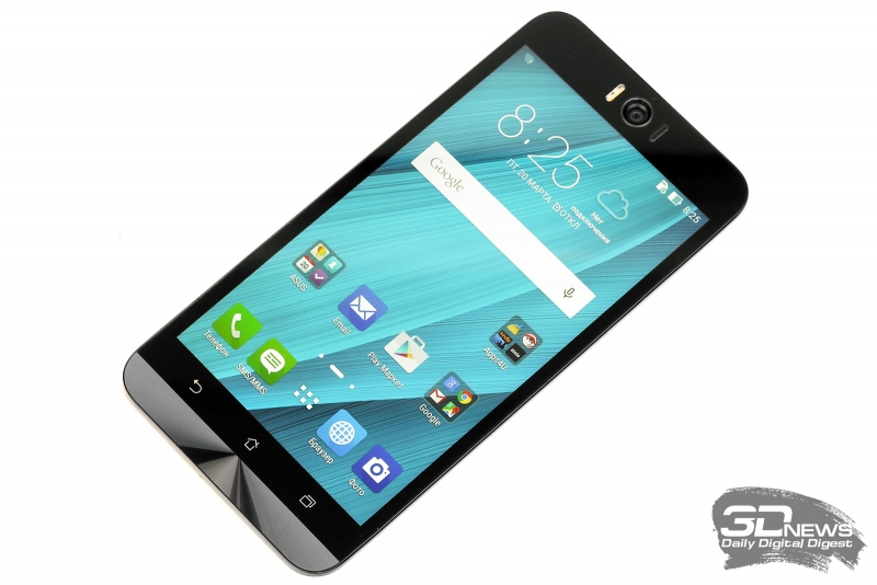  ASUS Zenfone Selfie со включенным экраном 