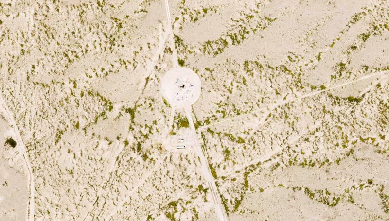  Вид с воздуха на полигон в Корн-Рэнч. Фото USGS 