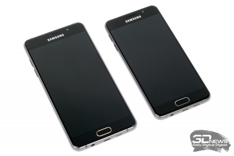  Samsung Galaxy A3 (справа) и A5 (слева) &ndash; лицевая панель 
