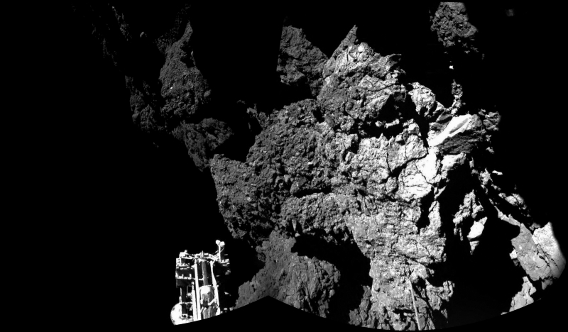  Одно из первых изображений микрокамер Philae 