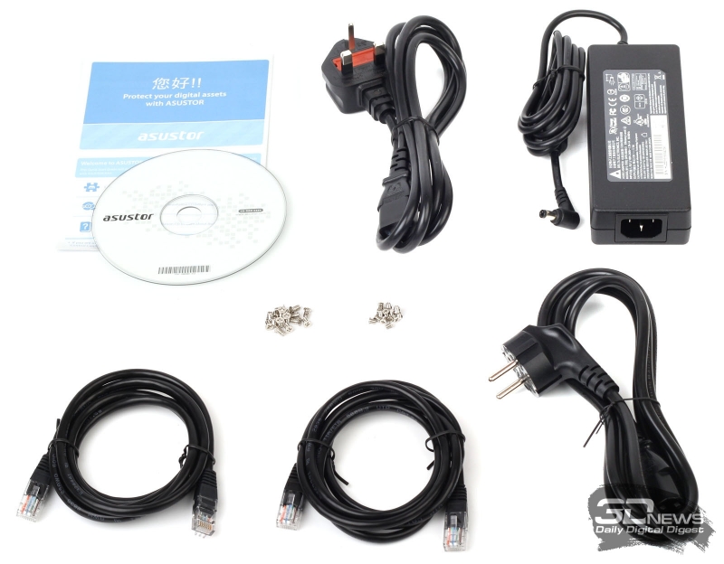  Комплект поставки ASUSTOR AS1204T 