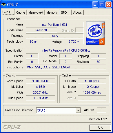  Intel Pentium 4 531 