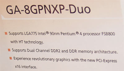  GIGABYTE 8GPNXP-DUO 